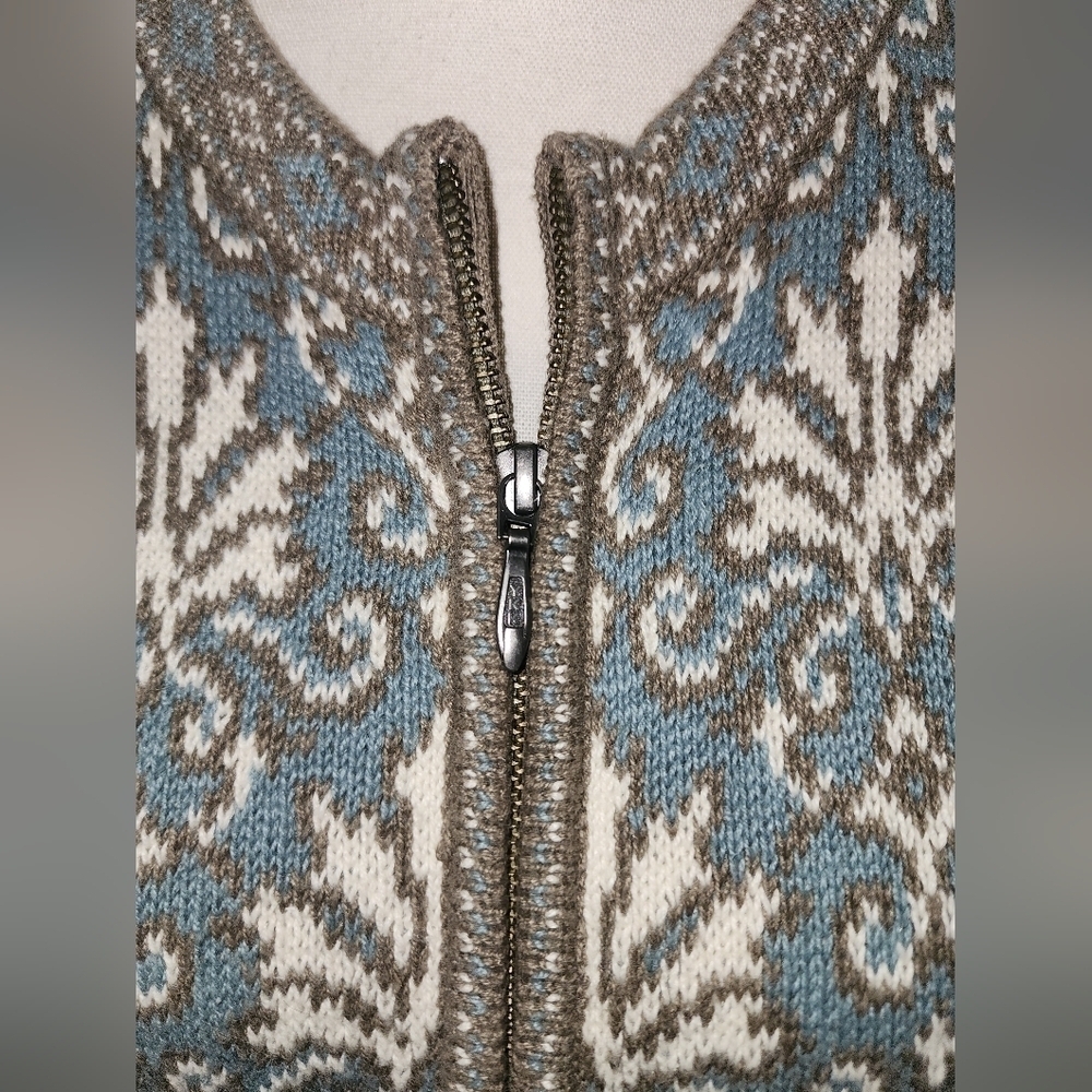 Nordic Traders Elevated Art-Deco Knit Cardigan Sweater Cotton - Picture 5 of 6